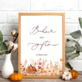 Rustieke kleine pompoen boeken en geschenken Baby  Poster