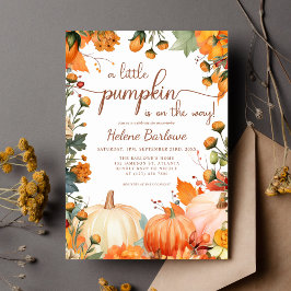 Rustieke kleine pompoen Herfst Baby shower Kaart