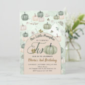 Rustieke kleine pompoen Herfst groen 2e verjaardag Kaart (Staand voorkant)