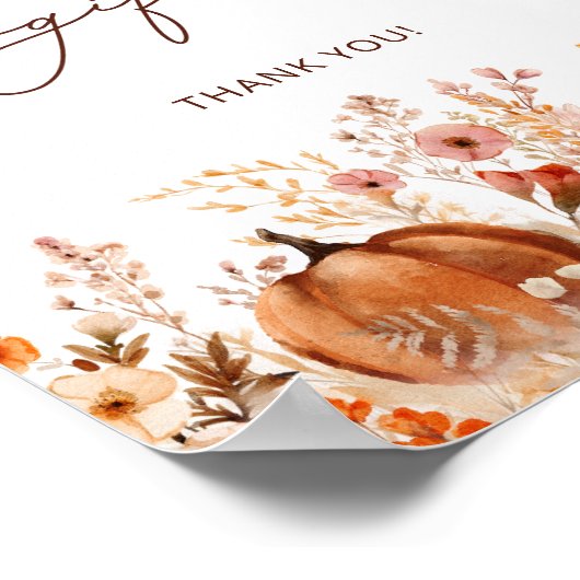 Rustieke kleine pompoen Herfst Kaarten en geschenk Poster (Hoek)