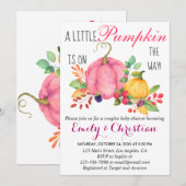 Rustieke Kleine Pompoen Herfst Koppel Baby Shower Kaart (Voorkant / Achterkant)
