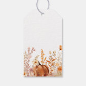 Rustieke kleine pompoen Herfst Wildflower Dank u Cadeaulabel (Achterkant)
