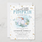 Rustieke Kleine Pompoen Jongen Baby Shower Uitnodi Kaart (Voorkant)