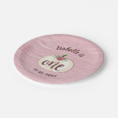 Rustieke kleine pompoen roze 1e verjaardagsfeest papieren bordje (Gekanteld)