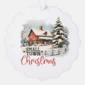 Rustieke kleine stad kerst boerderij ornament kaart (Voorkant)
