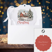 Rustieke kleine stad kerst boerderij