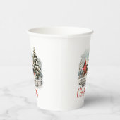 Rustieke kleine stad kerst boerderij papieren bekers (Rechts)