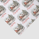 Rustieke kleine stad kerst boerderij tissuepapier (Detail)