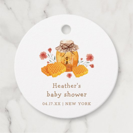 Rustieke Kleine Wildflower Honing Bijen Baby showe Bedankjes Labels (Voorkant)