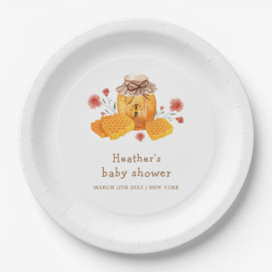 Rustieke Kleine Wildflower Honing Bijen Baby showe Papieren Bordje