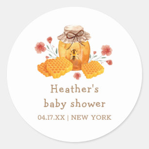 Rustieke Kleine Wildflower Honing Bijen Baby showe Ronde Sticker