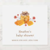 Rustieke Kleine Wildflower Honing Bijen Baby showe Sparkling Wijnetiket (Enkel label)