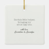 Rustieke kleinkind eerste kerst Waterverf boog Keramisch Ornament (Achterkant)