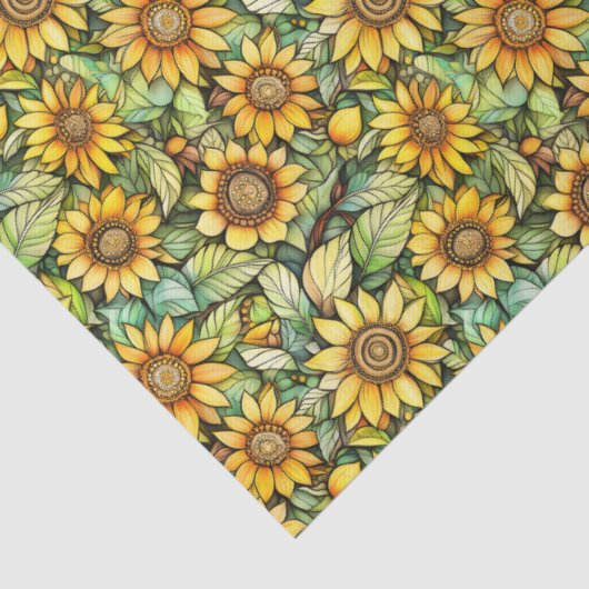 Rustieke kleinschalige zonnebloem, 10lb, 17 "x23" tissuepapier (Detail)