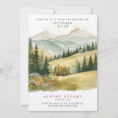 Rustieke kleuren Mountain Cabin Getaway Waterverf Kaart (Voorkant)