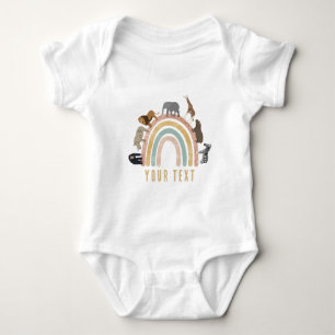 Rustieke kleuren Regenboog Oerwoud Dieren Romper