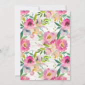 Rustieke Kleurrijke Bloemen Baby shower Invitation Kaart (Achterkant)