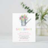 Rustieke kleurrijke budget babyshower uitnodiging  (Staand voorkant)