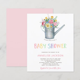 Rustieke kleurrijke budget babyshower uitnodiging 