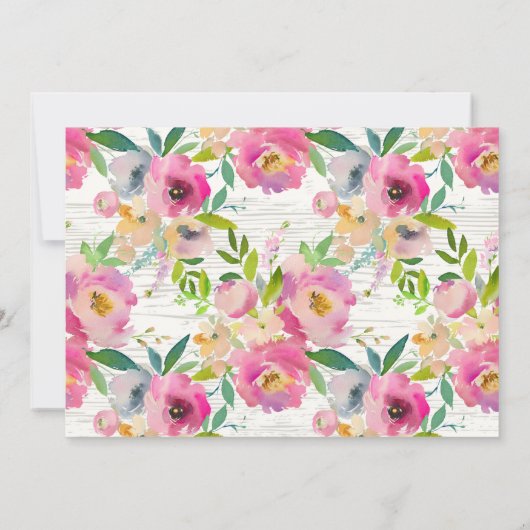 Rustieke Kleurrijke Floral BABY Douche Uitnodiging (Achterkant)