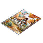Rustieke kleurrijke herfst Cottage Trees Landschap Notitieboek (Linkerzijde)
