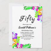Rustieke kleurrijke Rozen Summer Floral 50th Birth Kaart (Voorkant)