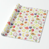 Rustieke kleurrijke Waterverf fruitpatroon Cadeaupapier (Uitgerold)