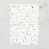 Rustieke kleurrijke Wildflower bruiloft details Ka Informatiekaartje (Achterkant)