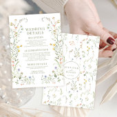 Rustieke kleurrijke Wildflower bruiloft details Ka Informatiekaartje