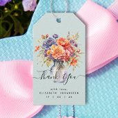 Rustieke kleurrijke Wildflower Mason Jar Dank u Cadeaulabel