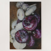 Rustieke knoflook en ui Stilleven - Fijne Kunst Legpuzzel (Verticaal)