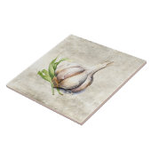 Rustieke knoflook faux textuur keuken Waterverf Tegeltje (Zijkant)