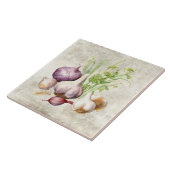 Rustieke knoflook Waterverf Faux Texture Keuken Tegeltje (Zijkant)