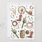 Rustieke Koe-print Western Eerste Rodeo 1e Verjaar Kaart (Achterkant)