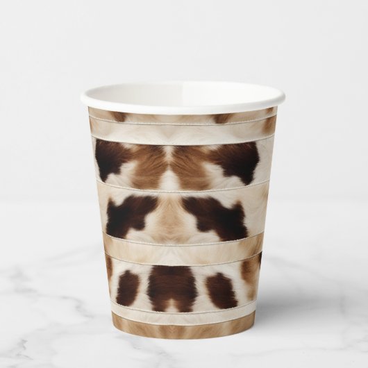 Rustieke Koe Print Westerne Country Cowboy Party Papieren Bekers (Links)