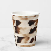 Rustieke Koe Print Westerne Country Cowboy Party Papieren Bekers (Voorkant)