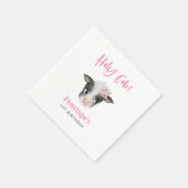 Rustieke Koe Roze Verjaardagsfeestje Servet (Hoek)