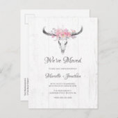 Rustieke Koe schedel Blush Floral Boho Moving Aankondigingskaart (Voorkant / Achterkant)
