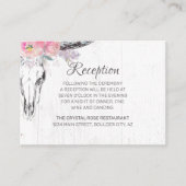 Rustieke Koe schedel Boho Blush Roze Waterverf Blo Informatiekaartje (Voorkant)