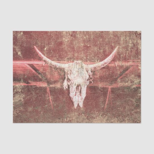 Rustieke Koe Schedel Bruin Beige Textuur Grunge Tissuepapier (Voorkant)