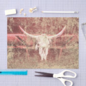 Rustieke Koe Schedel Bruin Beige Textuur Grunge Tissuepapier (Craft)