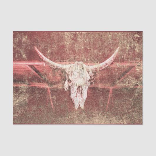 Rustieke Koe schedel bruin beige textuur grunge Tissuepapier (Voorkant)