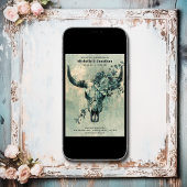 Rustieke Koe schedel Floral Boho Westerne bruiloft Kaart