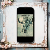 Rustieke Koe schedel Floral Boho Westerne bruiloft Save The Date