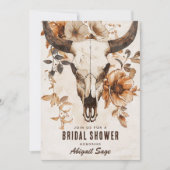 Rustieke Koe schedel Floral Western Boho Vrijgezel Kaart (Voorkant)