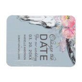 Rustieke Koe Skull Boho Bloemblush Wijzig de datum Magneet (Horizontaal)