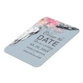 Rustieke Koe Skull Boho Bloemblush Wijzig de datum Magneet (Linkerzijde)