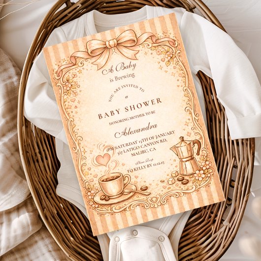 Rustieke koffie baby shower kaart
