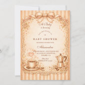Rustieke koffie baby shower kaart (Voorkant)