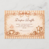 Rustieke koffie baby shower luier raffle informatiekaartje (Voorkant)